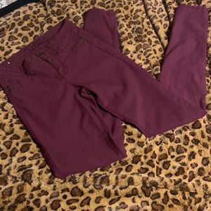 Maroon stretchy skinny pants